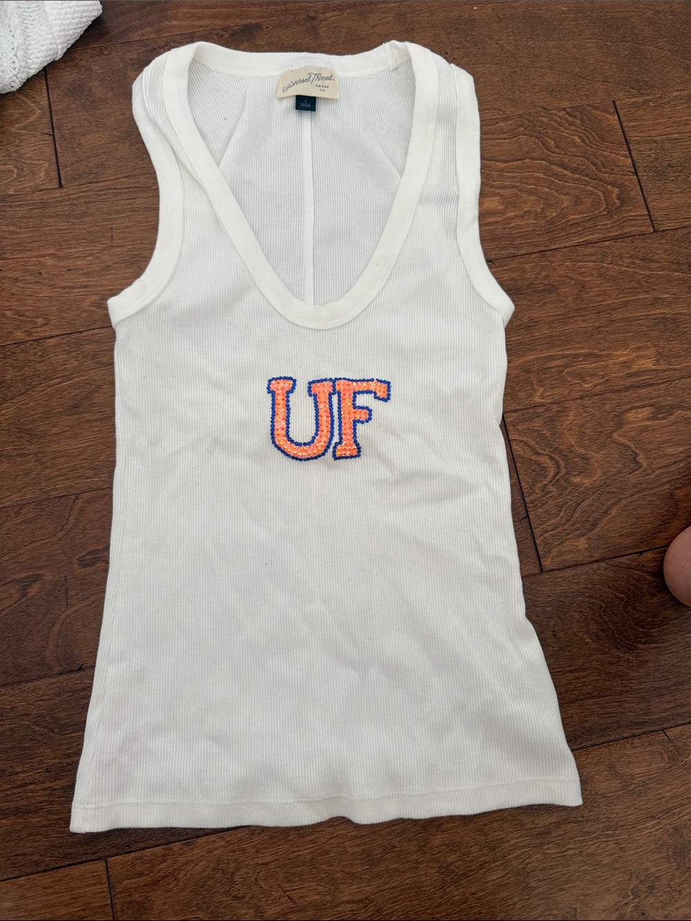 Universal Thread White Ribbed Tank Top UF